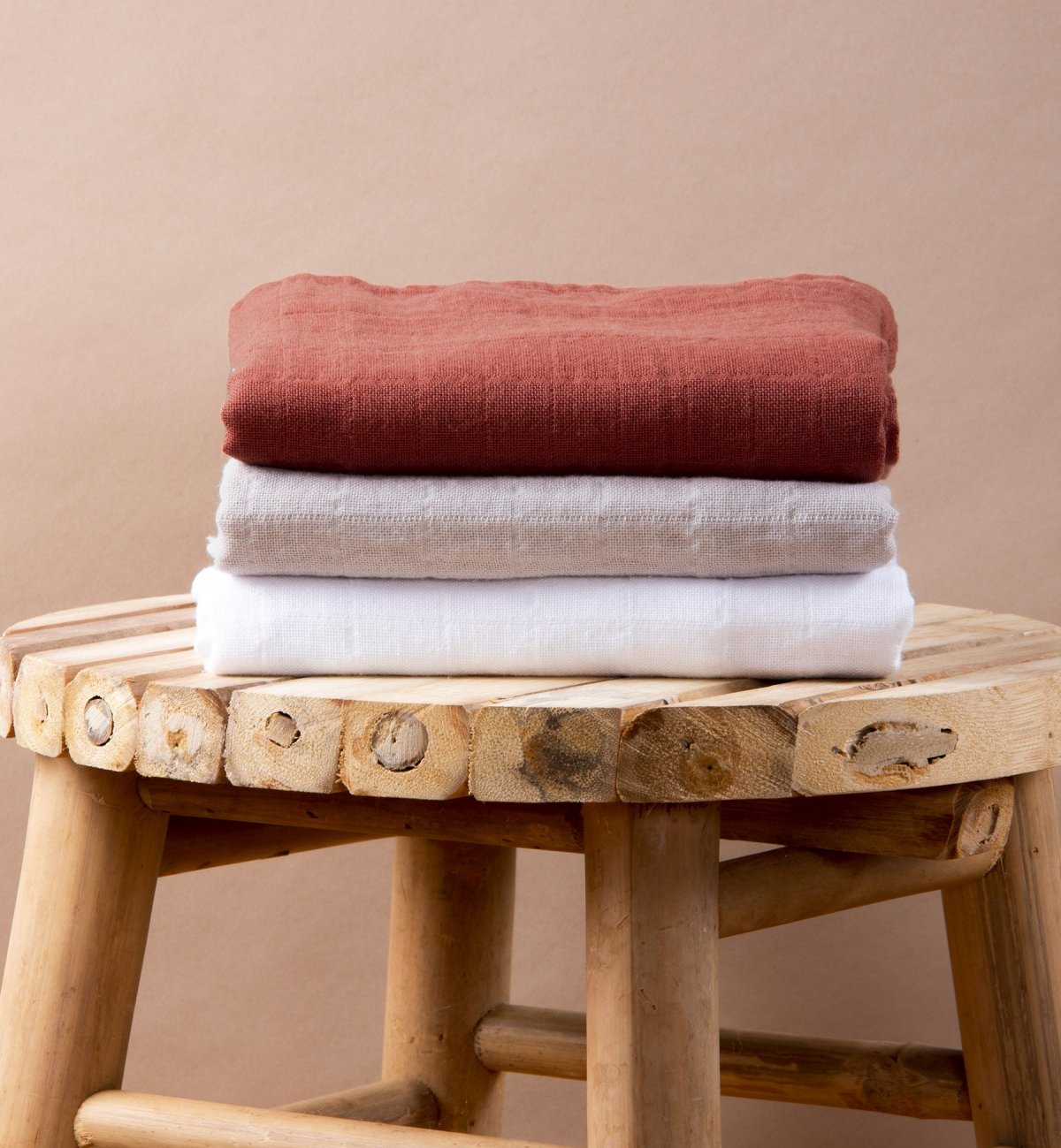 Set de 3 langes en Coton Bio coloris unis 70x70 cm – Kadolis