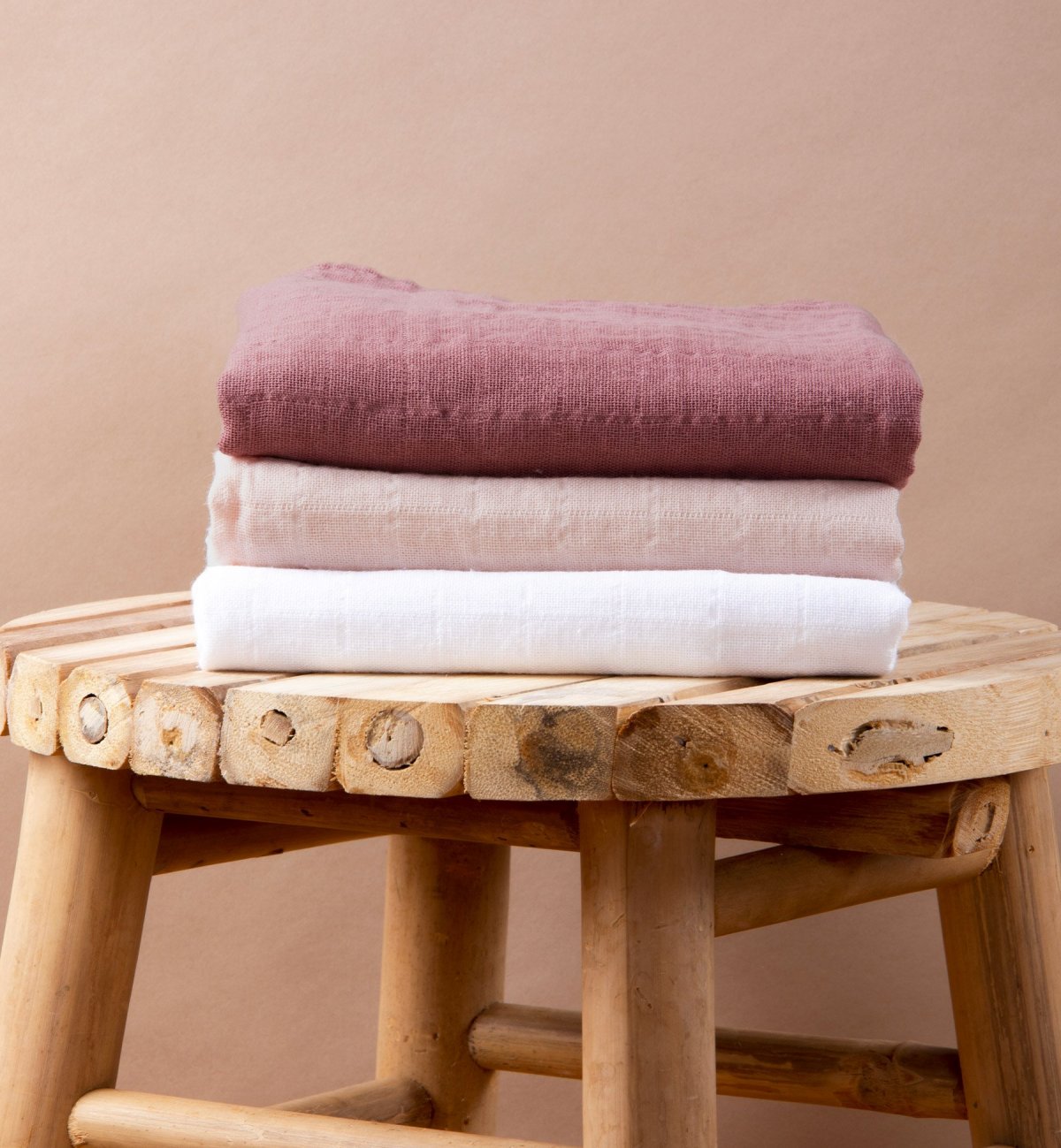 Set de 3 langes en Coton Bio coloris unis 70x70 cm – Kadolis