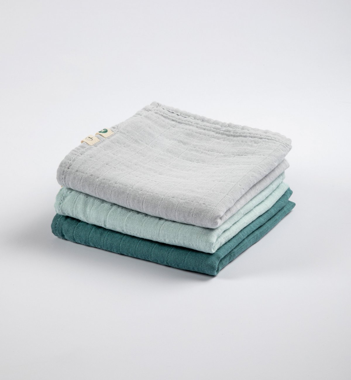 Set de 3 langes en Coton Bio coloris unis 70x70 cm – Kadolis