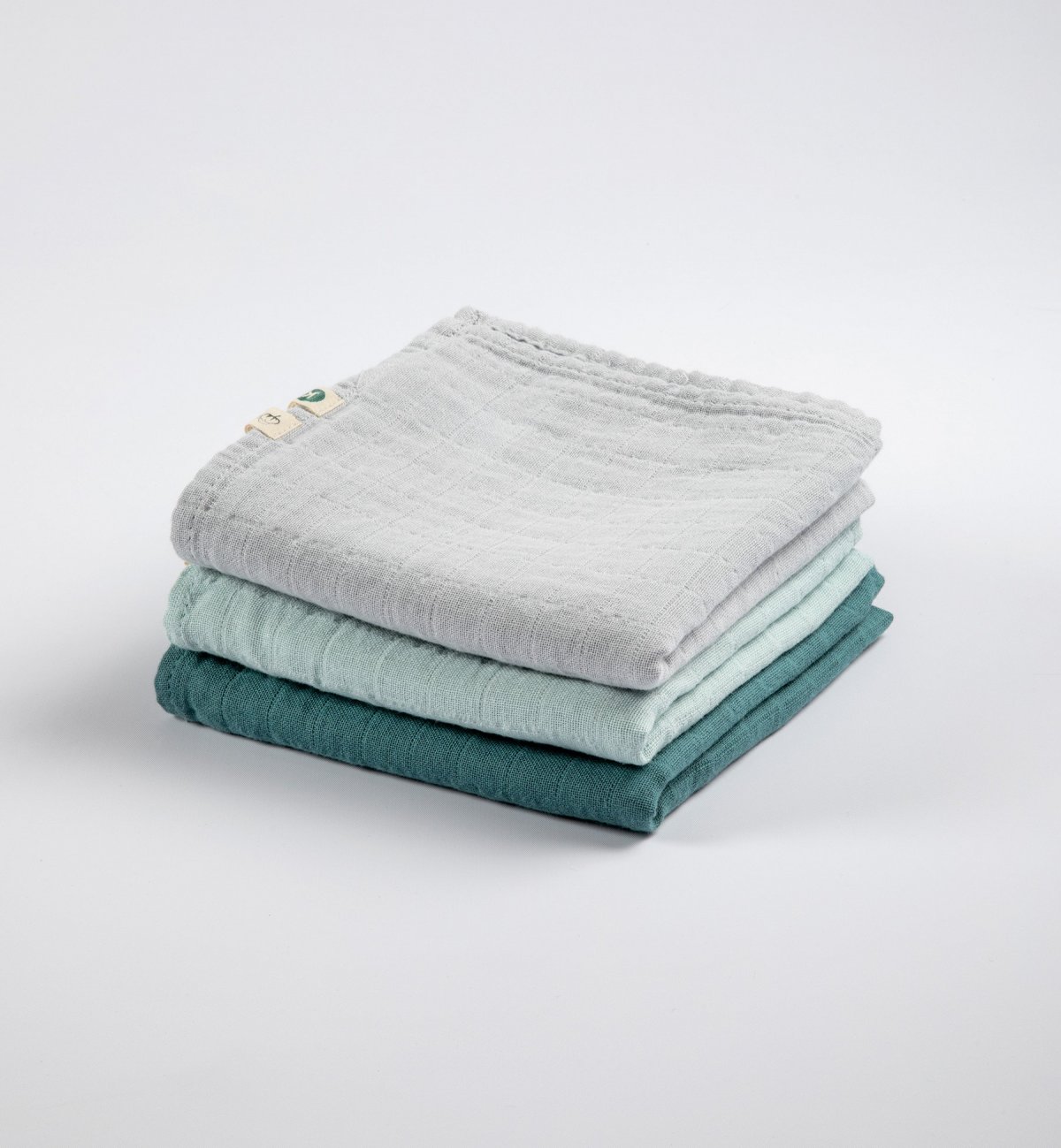 Set of 3 Organic Cotton diapers in plain colors 70x70 cm