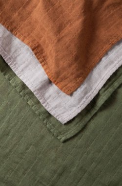 Conjunto de 3 fraldas de algodão orgânico liso 70x70 cm - Kadolis