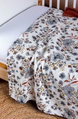 Fiori Coquettes Copripiumino 80x120 cm e 1 Federa 30x40 cm PatiChou 100% Cotone Biancheria per culla e lettino bambino 