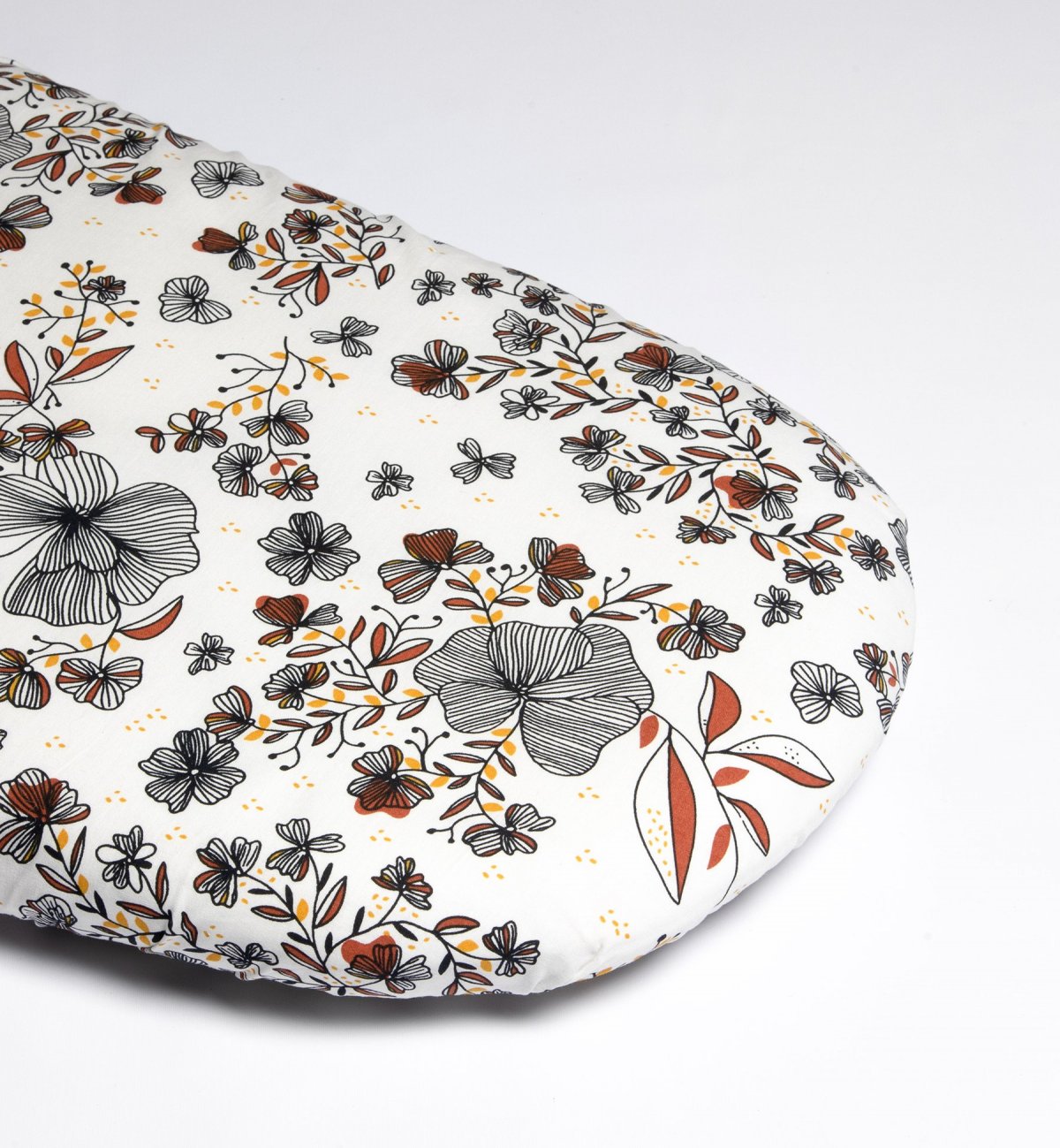 Organic Cotton fitted sheet with flower for baby carriage