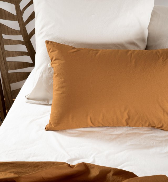 Pillowcase in washed Organic Cotton percale