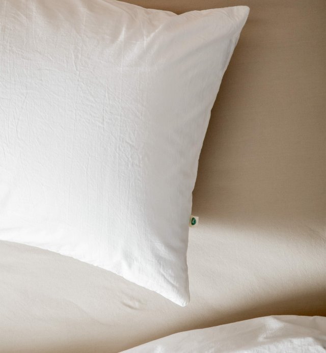 Pillowcase in washed Organic Cotton percale