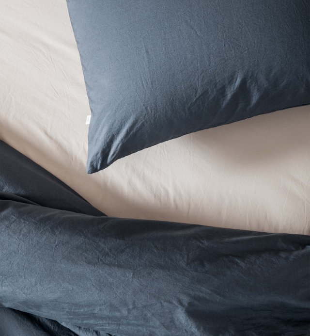 Pillowcase in washed Organic Cotton percale