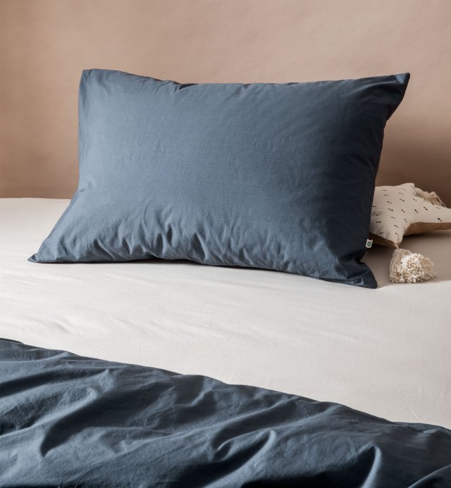 Pillowcase in washed Organic Cotton percale