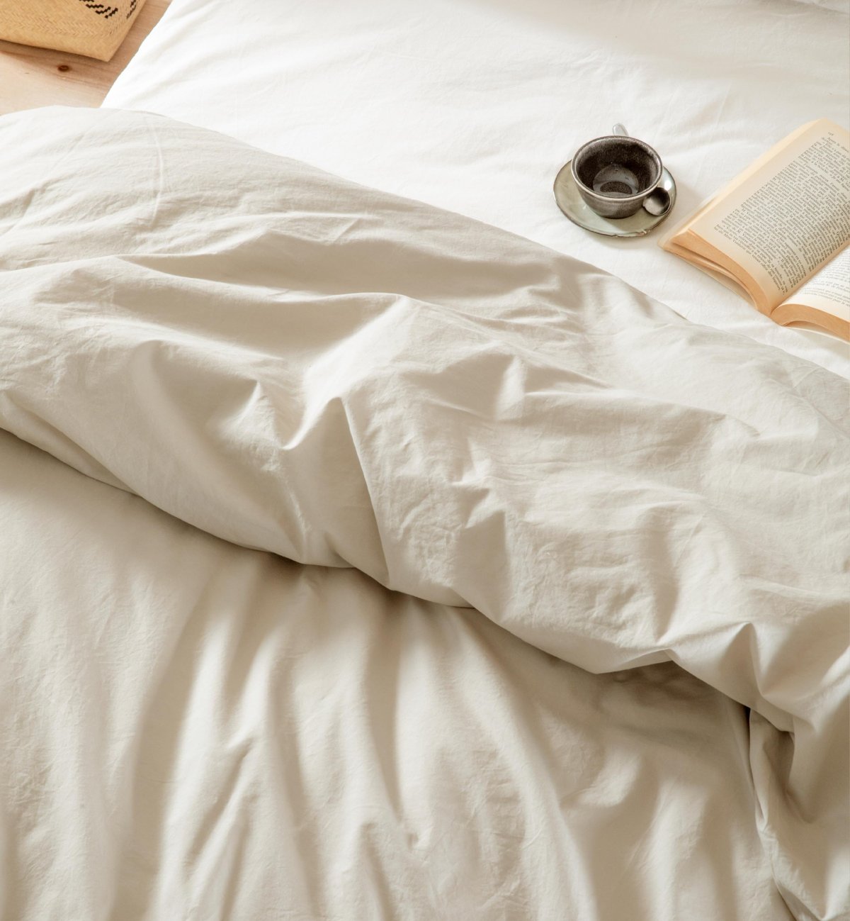 Housse de couette Adulte en Percale de Coton Bio lavé
