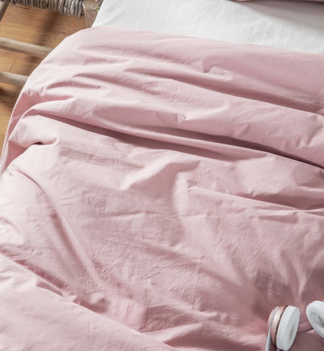 Spannbettlaken aus gewaschenem Bio-Baumwoll-Perkal - Einzelbett