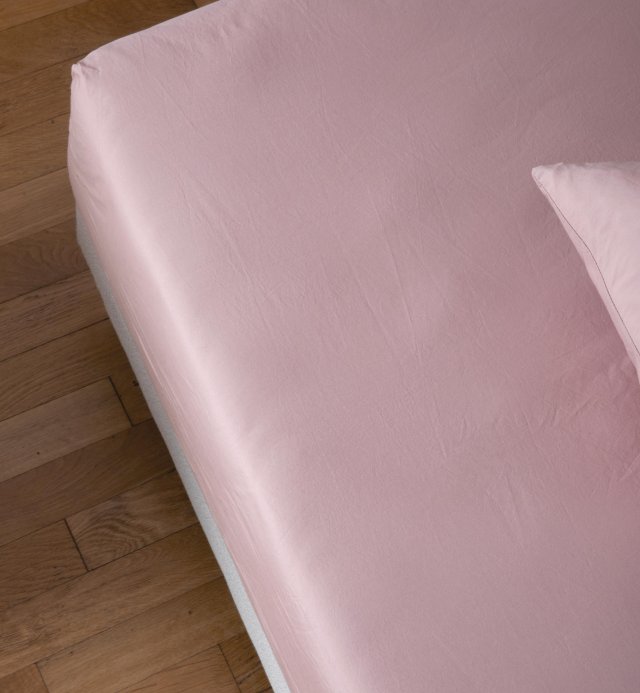 Spannbettlaken aus gewaschenem Bio-Baumwoll-Perkal - Einzelbett