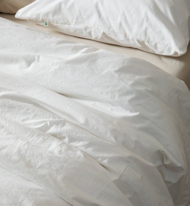 Duvet cover in washed Organic Cotton Percale for single bed 140x200cm