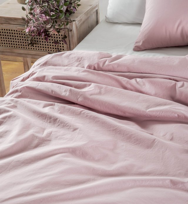 Housse de couette en Percale de Coton Bio lavé pour lit 1 personne 140x200cm