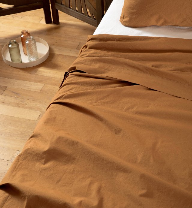 Biologisch Katoen Percale Adult plat laken gewassen