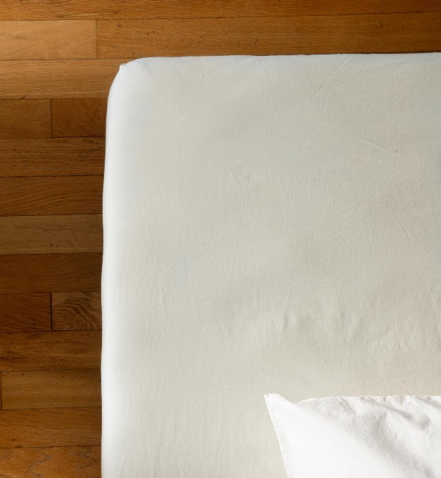 Spannbetttuch aus gewaschenem Bio-Baumwollperkal für Erwachsene