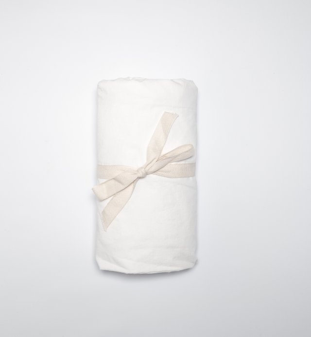 Lenzuolo con angoli in percalle di cotone organico lavato - letto singolo