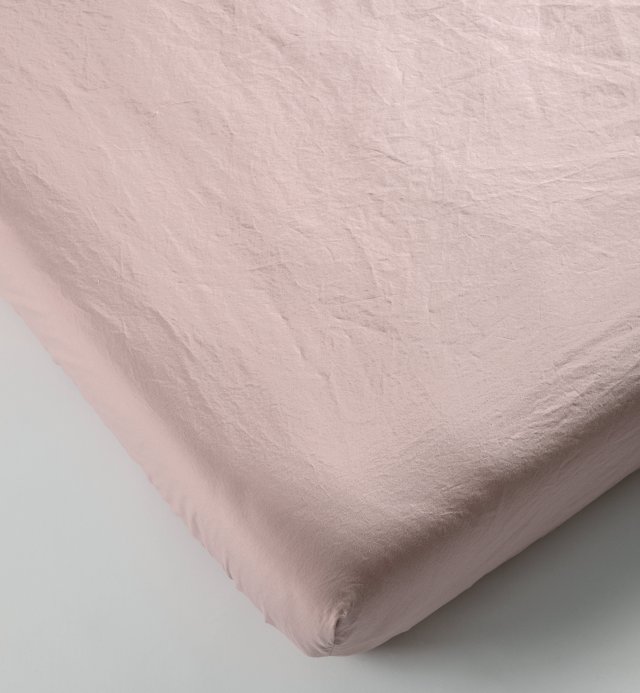 Spannbettlaken aus gewaschenem Bio-Baumwoll-Perkal - Einzelbett