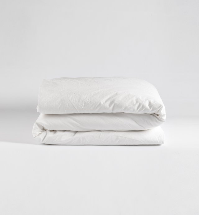 Bettbezug aus gewaschenem Bio-Baumwoll-Perkal für ein Einzelbett 140x200cm
