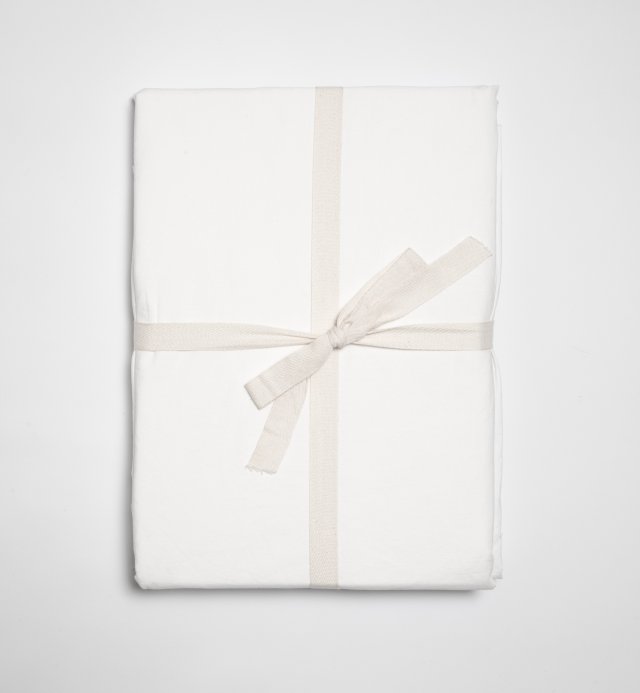 Duvet cover in washed Organic Cotton Percale for single bed 140x200cm