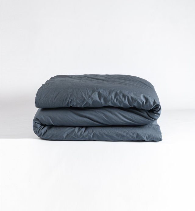 Housse de couette en Percale de Coton Bio lavé pour lit 1 personne 140x200cm
