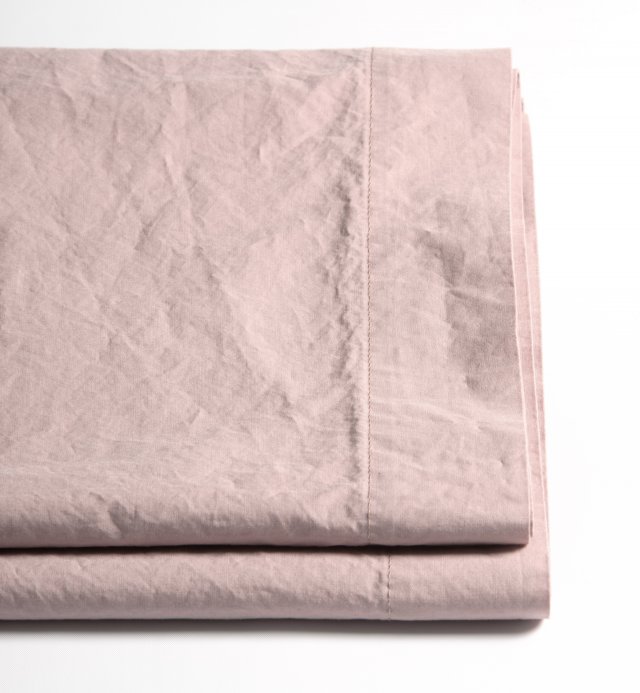 Adult flat sheet in washed Organic Cotton percale