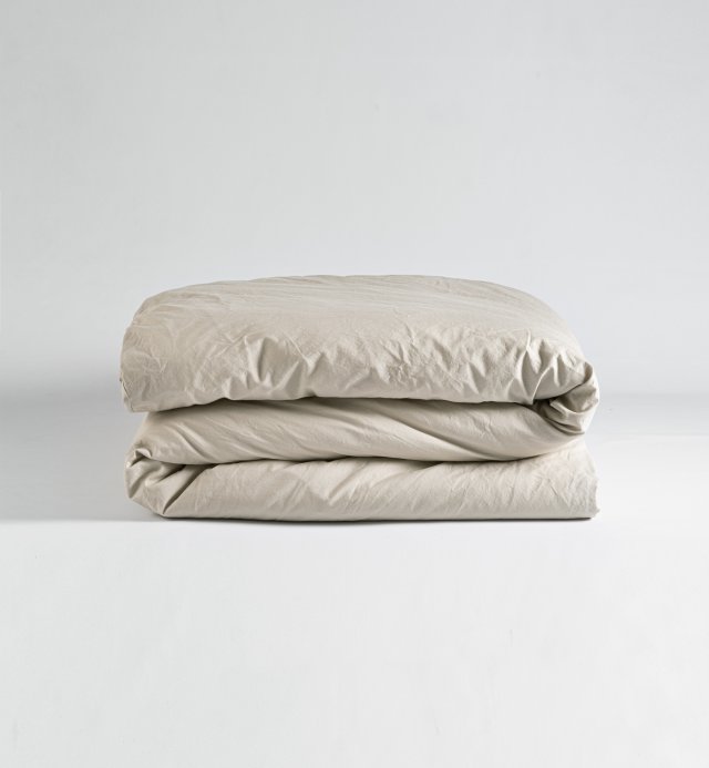 Capa de edredão em percal de algodão orgânico lavado para cama individual 140x200cm