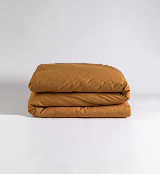 Capa de edredão em percal de algodão orgânico lavado para cama individual 140x200cm