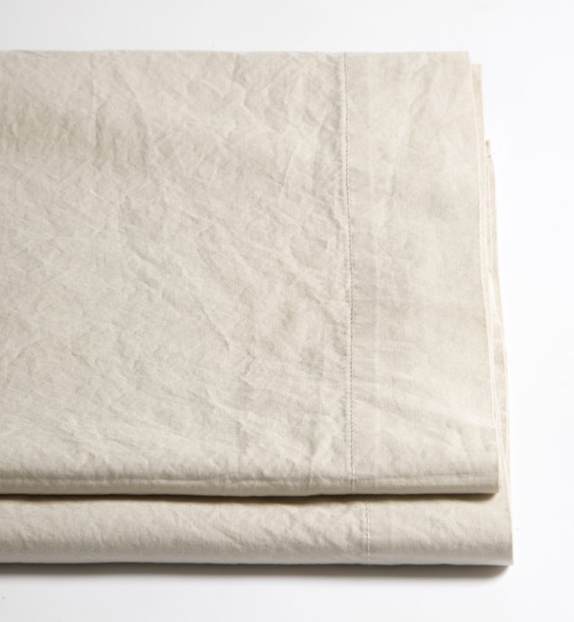 Adult flat sheet in washed Organic Cotton percale