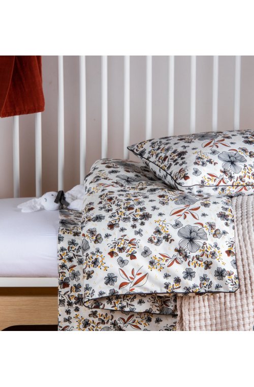 Collection de Linge de lit - Bébé - choix de taille - Coton Bio - motifs flora