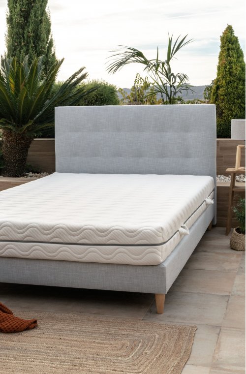 Pack colchão Coco Latex 140x190 cm Kadolis + lençol + edredão