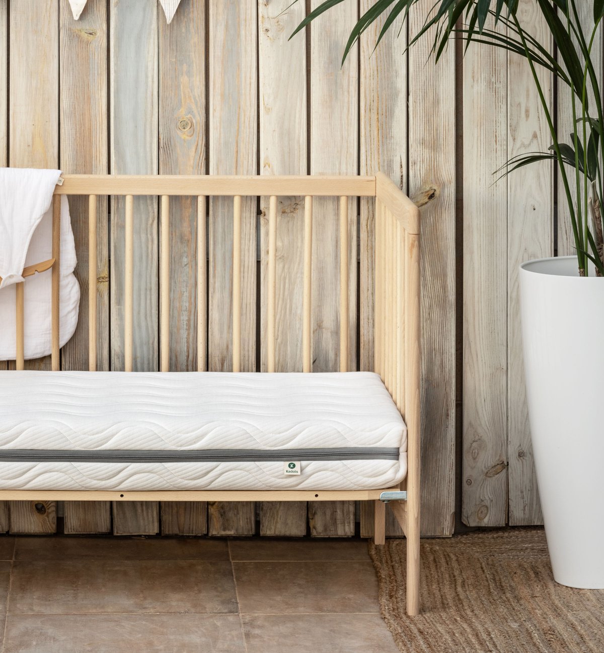 Housse de matelas bébé Cocolatex® avec ouatinage laine biologique