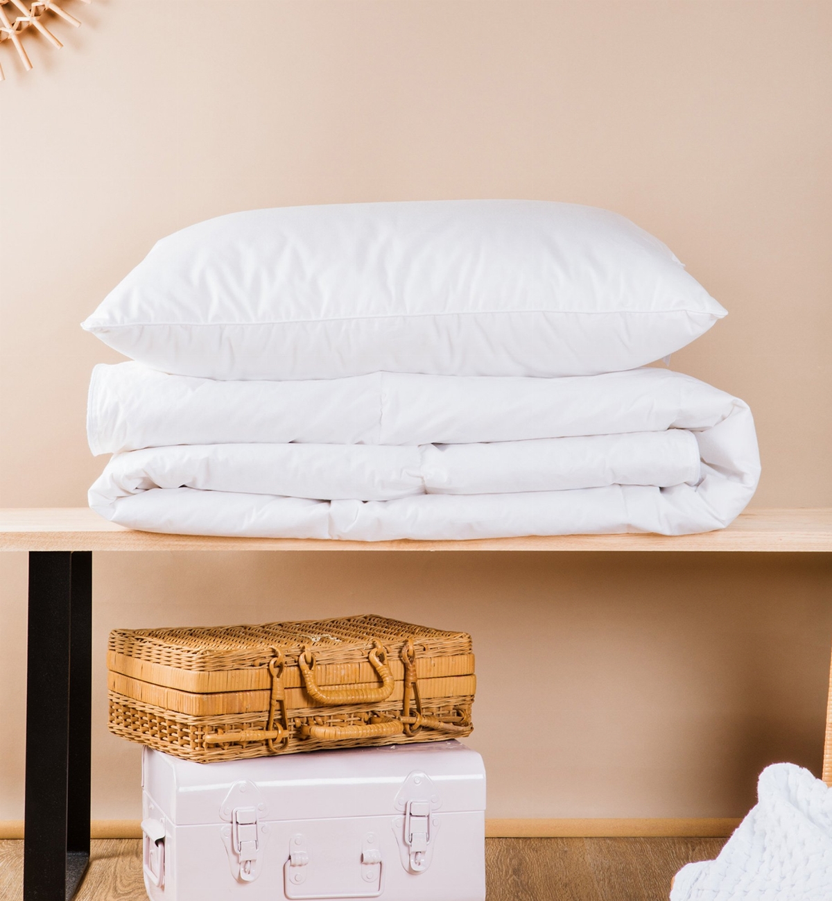 Pack couette, oreiller et linge de lit en matières naturelles