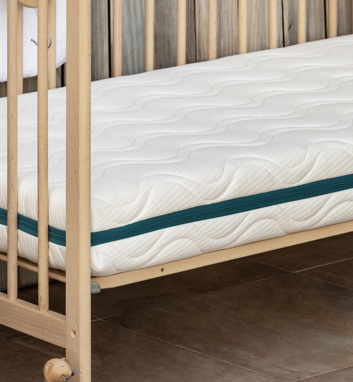 Housse de matelas bébé Cocolatex® avec ouatinage laine biologique