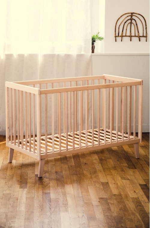 Lit à barreaux bébé 60x120cm en bois massif fabriqué en Espagne - certifié PEFC