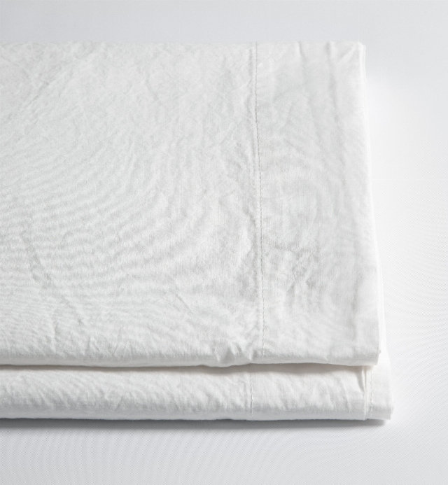 1 person flat sheet in washed organic cotton percale 240x300 cm