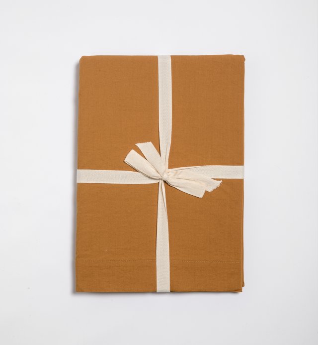 1 person flat sheet in washed organic cotton percale 240x300 cm