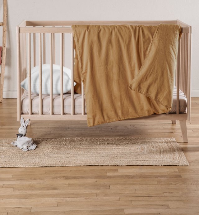 Bettdeckenbezug Babybett - Satin Bio-Baumwolle - 100x140cm - 75x120cm - 4 Farben