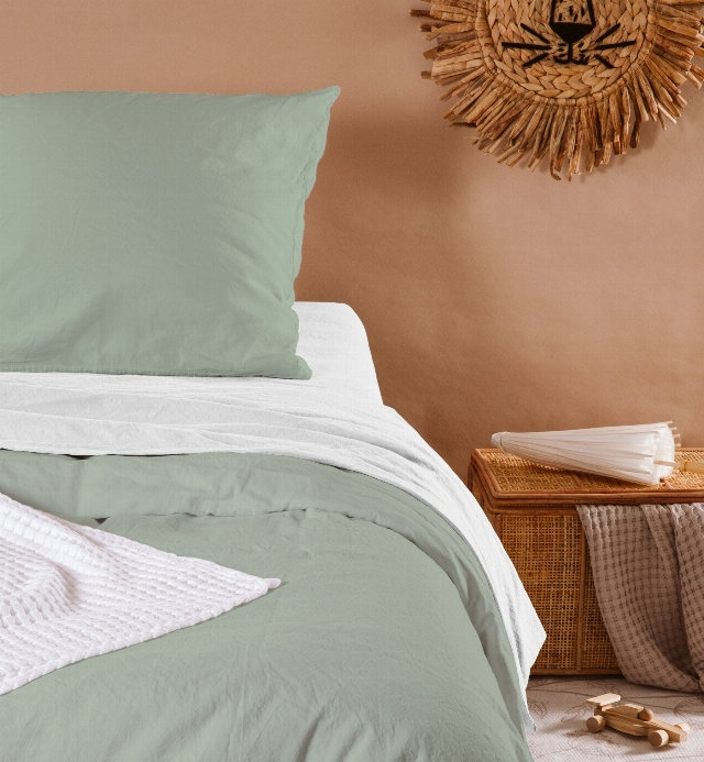 Lençol de cama para criança - algodão orgânico acetinado - 90x190cm - 90x00cm - 4 cores