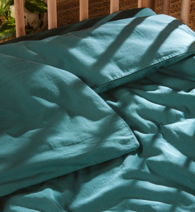 Unifarbener Bettdeckenbezug für Babys - 100% Bio-Baumwolle 100x140cm - 75x120cm - 140x150cm