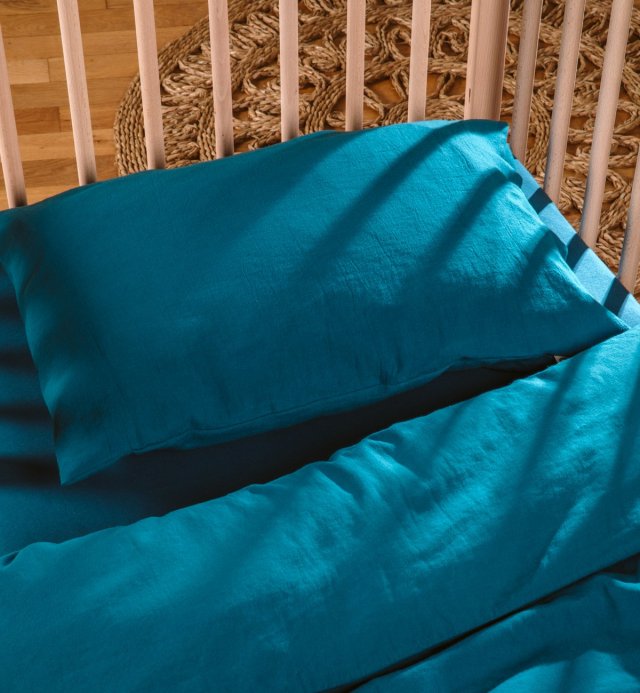 Collection of pure organic cotton bed linen - various plain colours - children's size