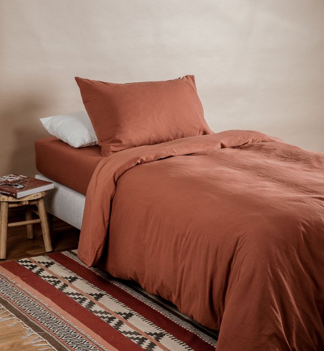 Housse de couette 100% Coton Bio 140x200cm certifiée GOTS 80fils