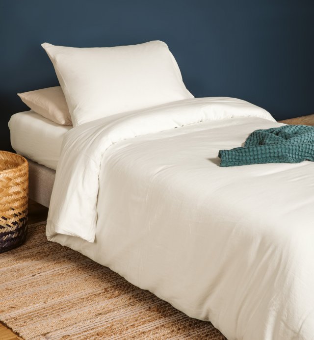 Copripiumino 100% cotone biologico 140x200cm certificato GOTS 80 thread count