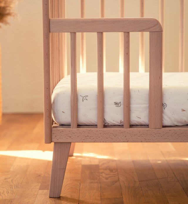 Lit à barreaux bébé evolutif 70x140cm en bois massif fabriqué en Espagne - certifié PEFC