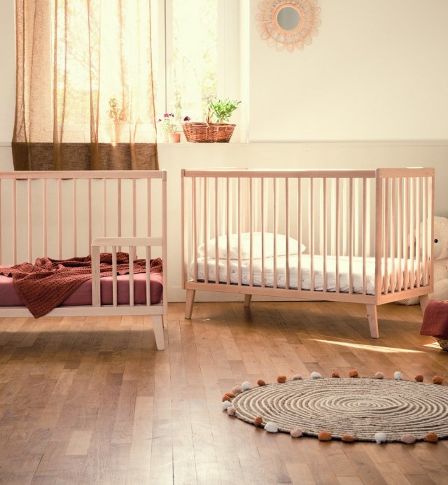 Cama de grades de madeira maciça de 70x140cm - fabricada em Espanha - certificada PEFC