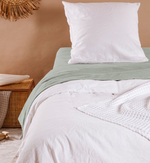 Roupa de cama de cetim de algodão orgânico lavado 90x190cm ou 90x200cm