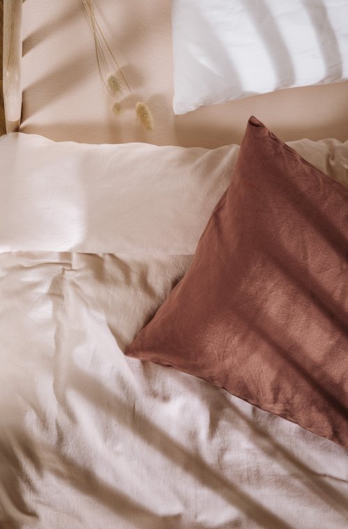 Collectie puur biologisch katoenen beddengoed - verschillende effen kleuren - kindermaat