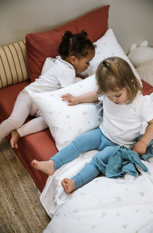 Mix & match de notre linge de lit tendance pour lit 1 personne en coton bio