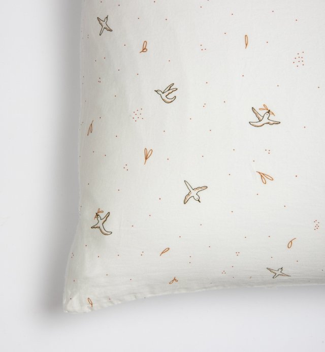Taie d'oreiller en Coton Bio à motif l'envolée 60x60 - 50x70 - 40x60