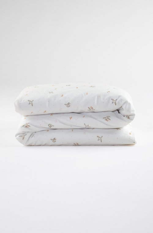 Housse de couette en Coton Bio pour lit une place Envolée 140x200cm