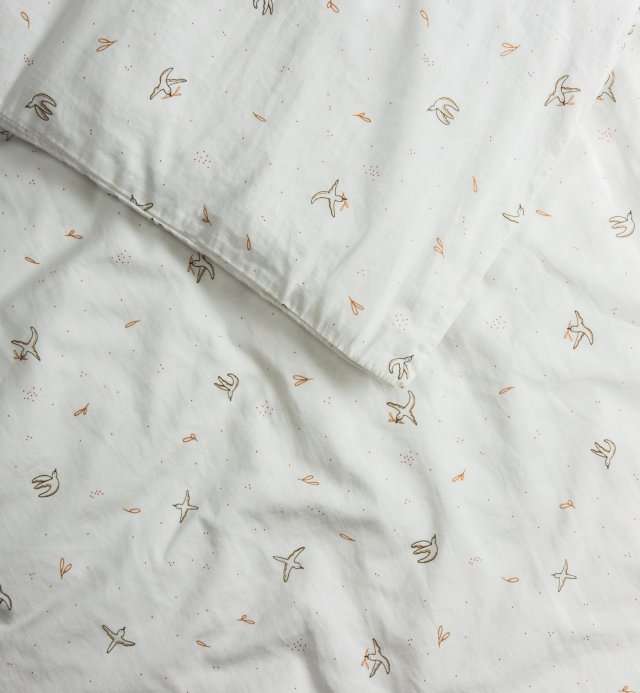 Housse de couette en Coton Bio pour lit une place Envolée 140x200cm