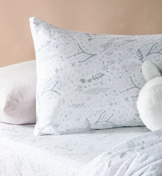 Lenzuolo con angoli in cotone organico fantasia Yukari douceur per letto singolo 90x190 90x200cm